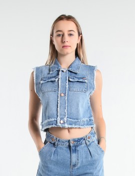 GILET ALLY 10OZ BLEACHED