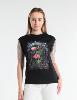 T-SHIRT SM EVIE JCOFRN NERO
