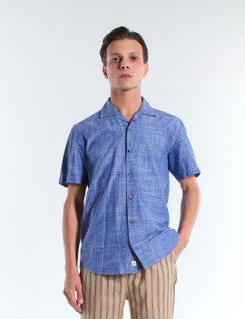 CAMICIA MC DRAYS TCO BLU