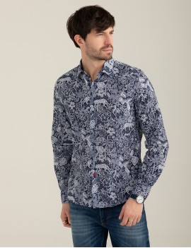 CAMICIA 07CS TCOF BLU BIANCA